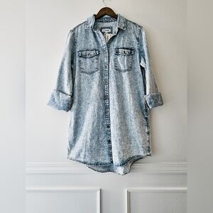 Macaron Denim Shirt Dress